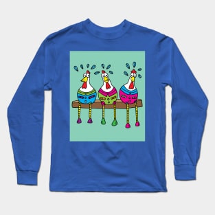 Crazy Chickens Funny Chicken Long Sleeve T-Shirt